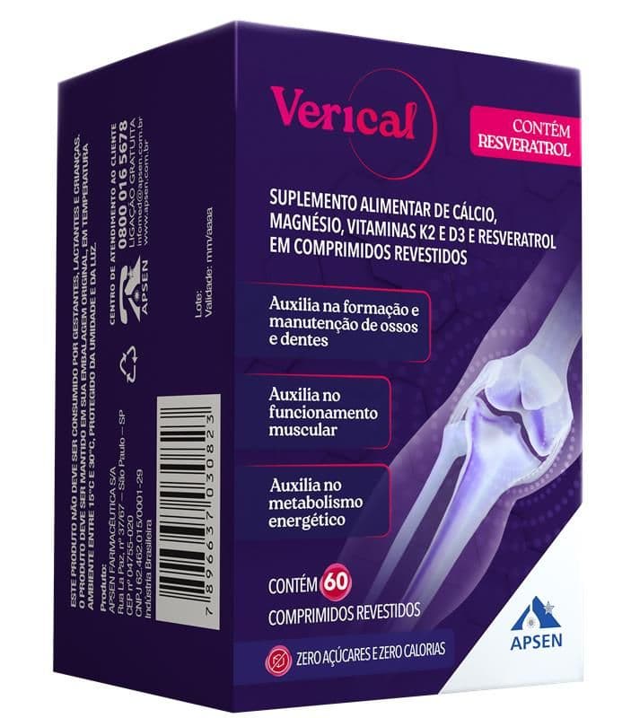 Verical | Cálcio, magnésio, vitaminas K2 e D3, e Resveratrol Verical | Cálcio, magnésio, vitaminas K2 e D3, e Resveratrol